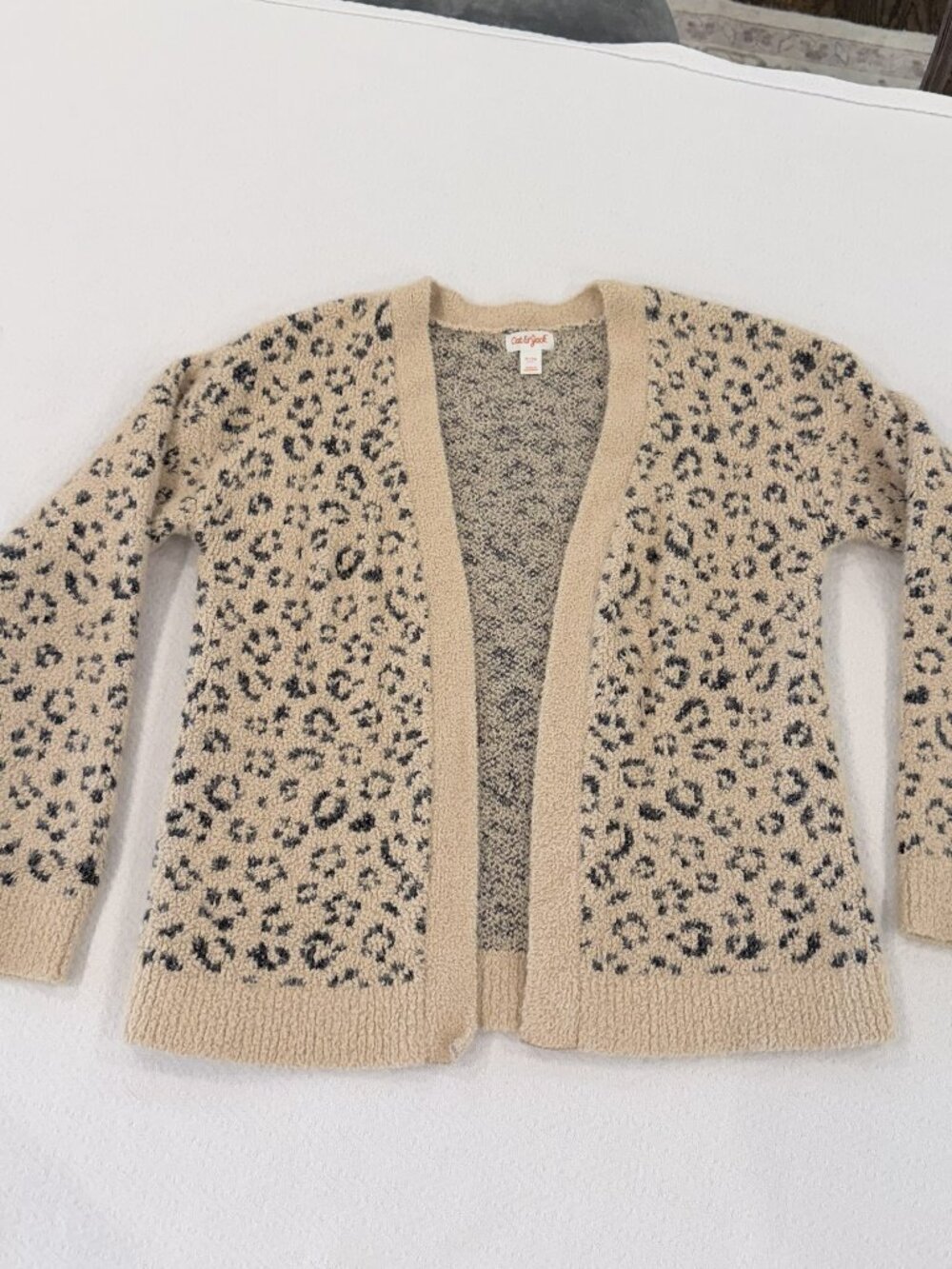 Cat & Jack Leopard Print Open Cardigan Girls Sz XL (14)